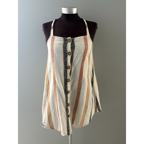 O'Neill Dresses & Skirts - O'Neill Size S Colorful Stripe Racerback Spaghetti Strap Mini Sun Dress Tunic